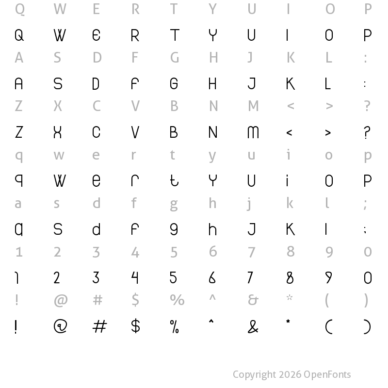 Character Map of MOLEAS ANDRES Regular