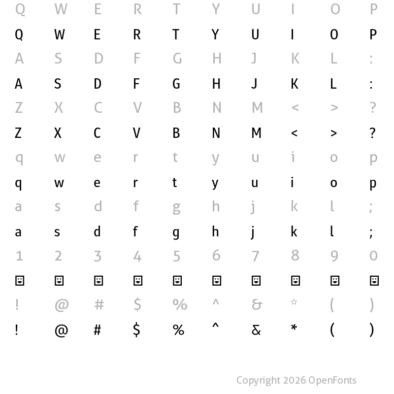 Character Map of Molecula - Demo Semi Bold
