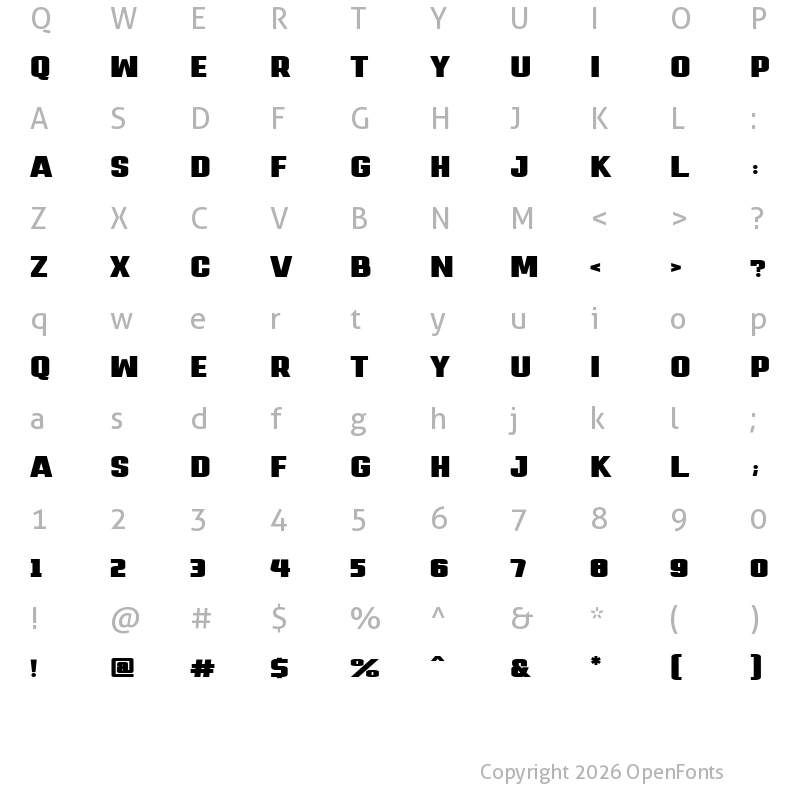 Character Map of Molika Sans
