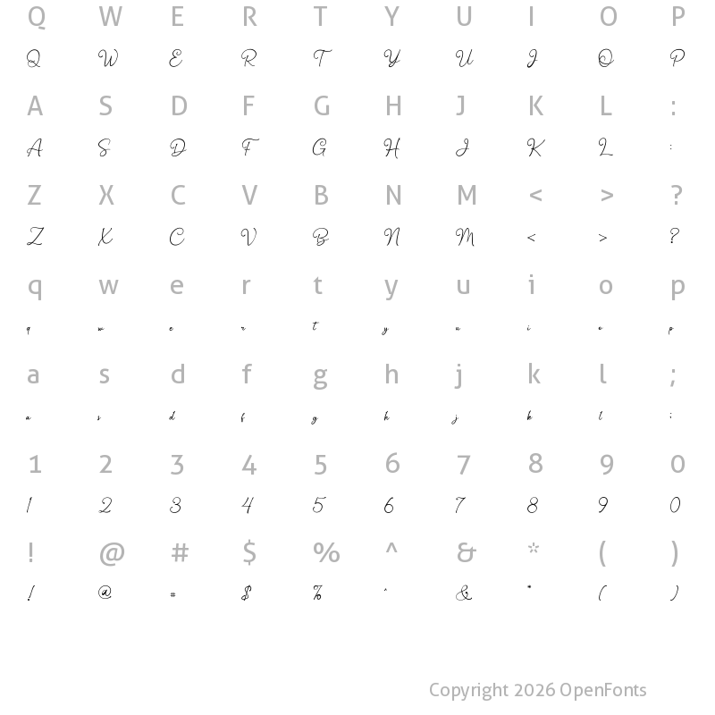 Character Map of Mollina Signature Regular