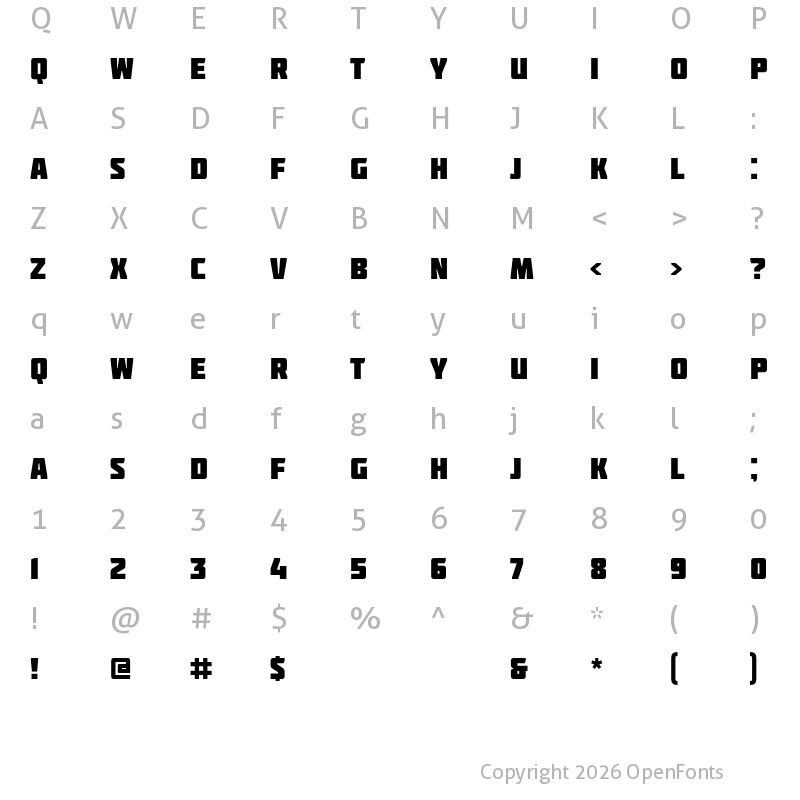 Character Map of Molot Regular