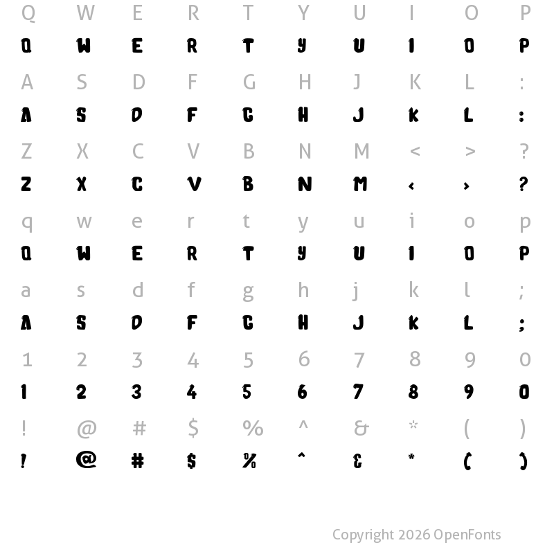 Character Map of Molusca Regular