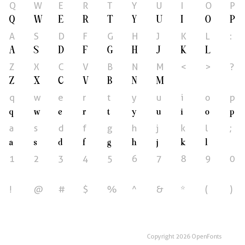 Character Map of Momentic Yesterday Regular