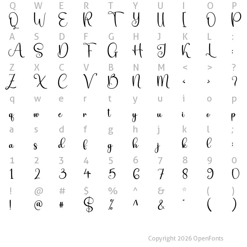 Character Map of Monday Regular