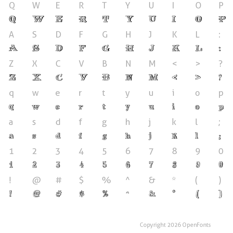 Character Map of Money Money Regular