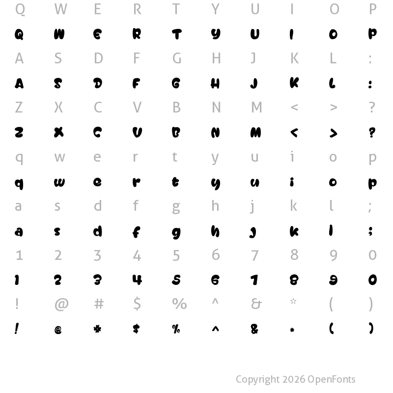 Character Map of Monkey & Banana Regular