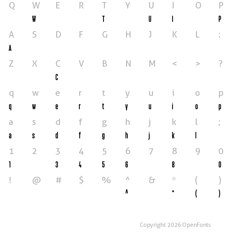 Character Map of MonopolThin-Bold ?
