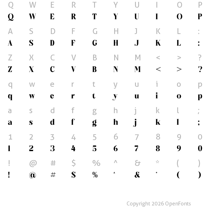 Character Map of Monstac Realmid Regular