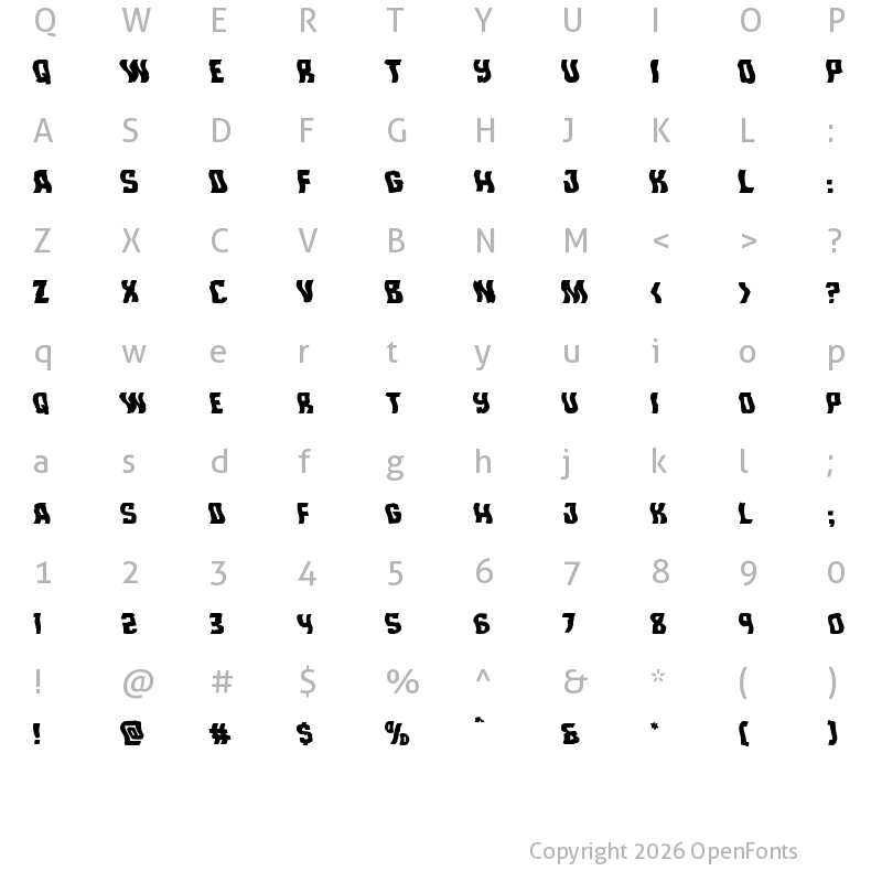 Character Map of Monster Hunter Warped Regular