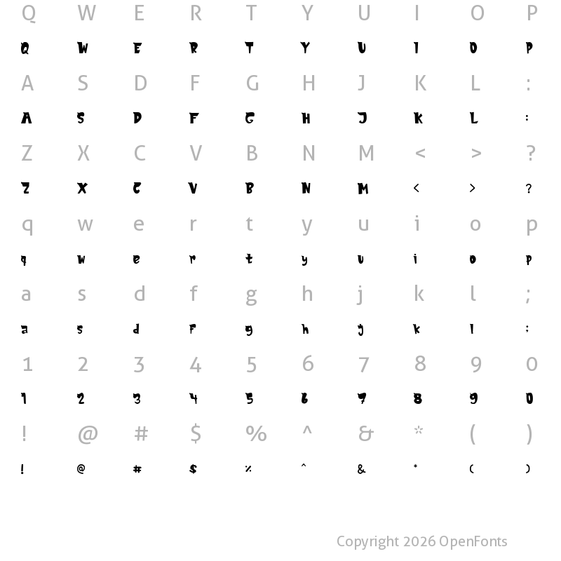 Character Map of MonsTerio Regular