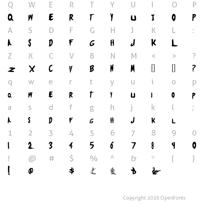 Character Map of Monsters Attack! Regular