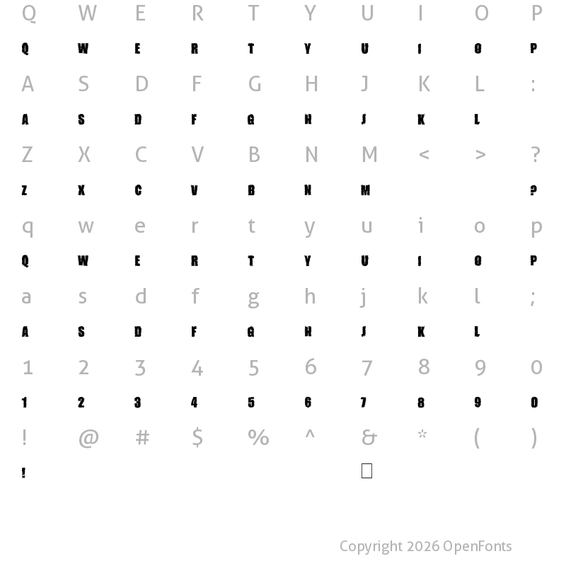 Character Map of MONSTERZ Regular