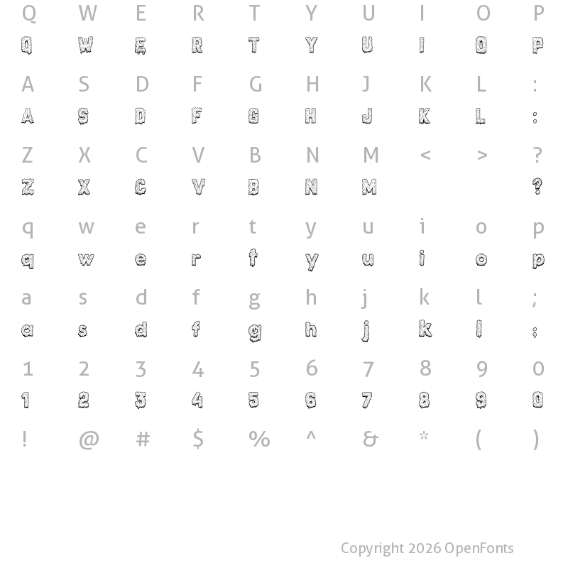 Character Map of Monstrocity Regular