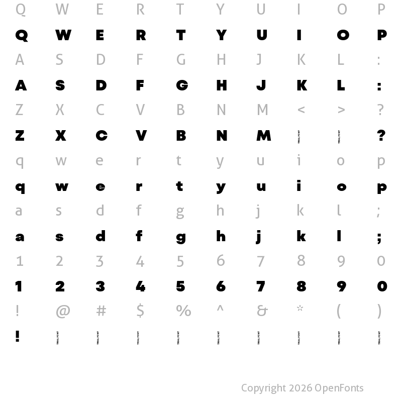 Character Map of Mont Blanc-Trial Black