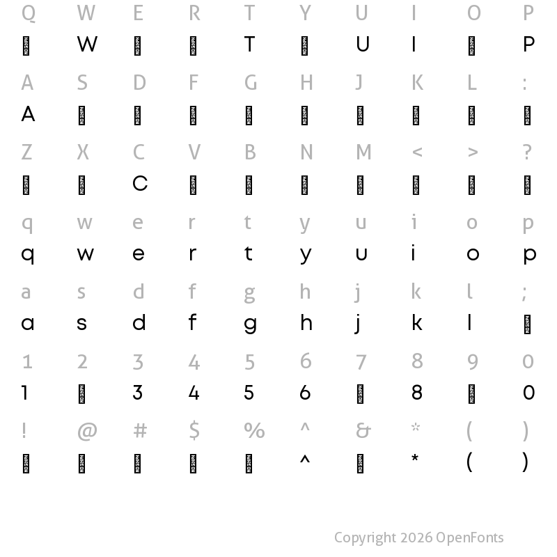 Character Map of Mont-Regular ?