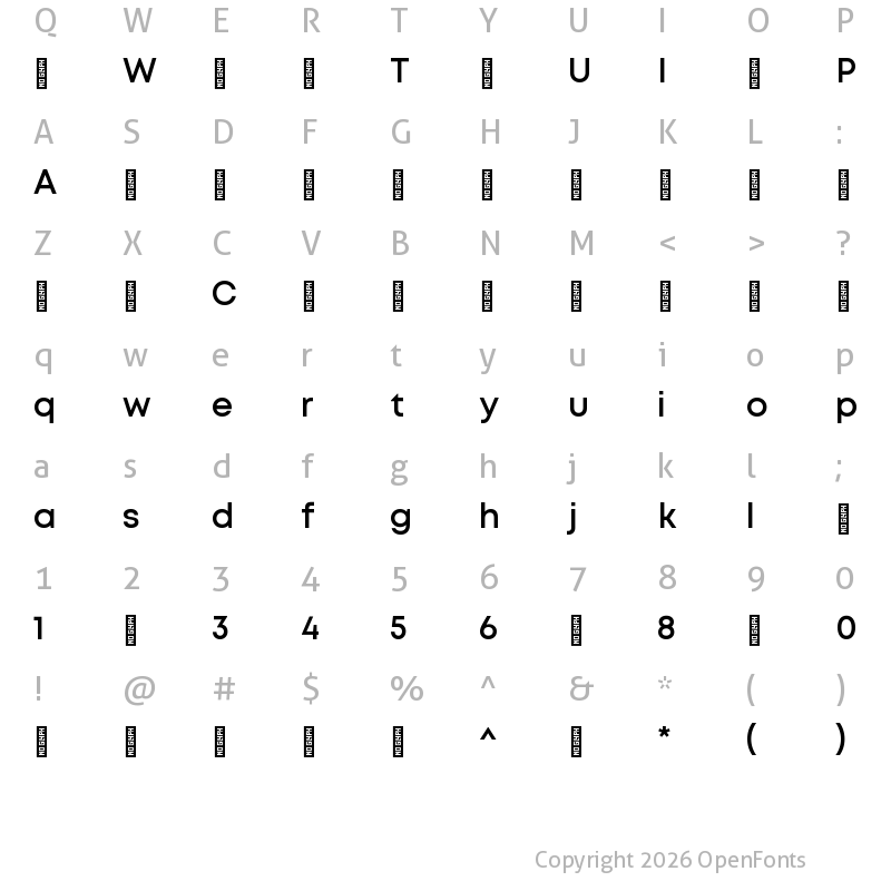Character Map of Mont-SemiBold ?