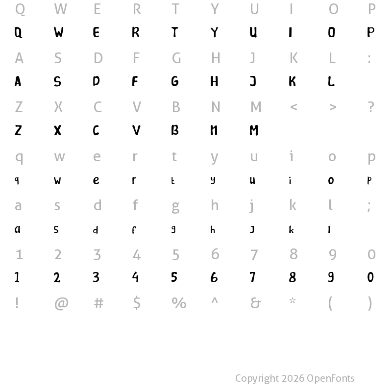 Character Map of Montana Regular