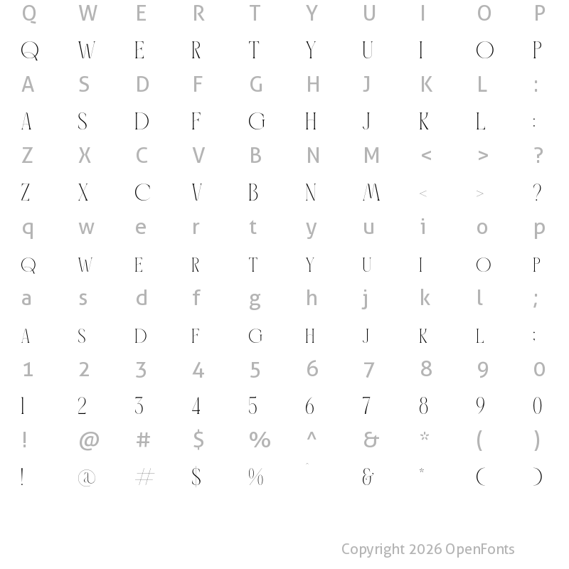 Character Map of Montcers Regular