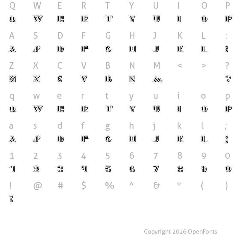 Character Map of Monte Carlo Extravagant Hollow Regular