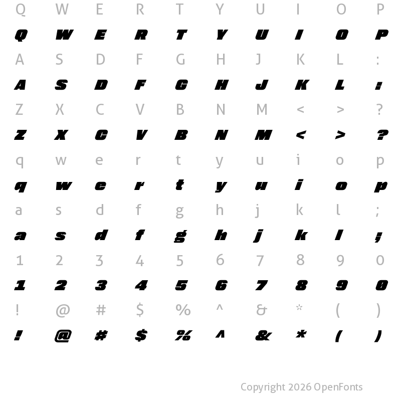 Character Map of Monte Stella Heavy Turbo