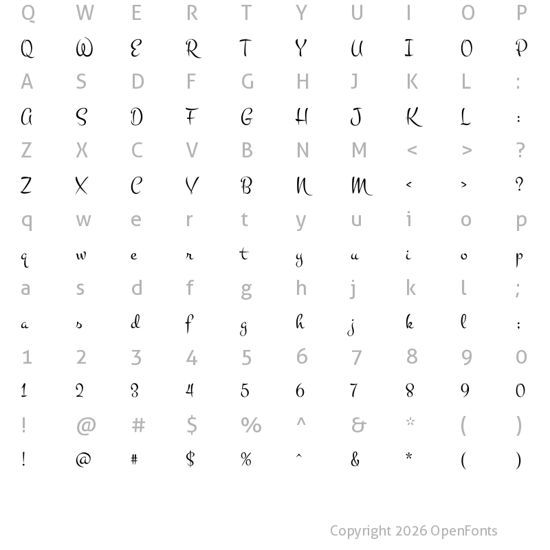 Character Map of Montez Regular