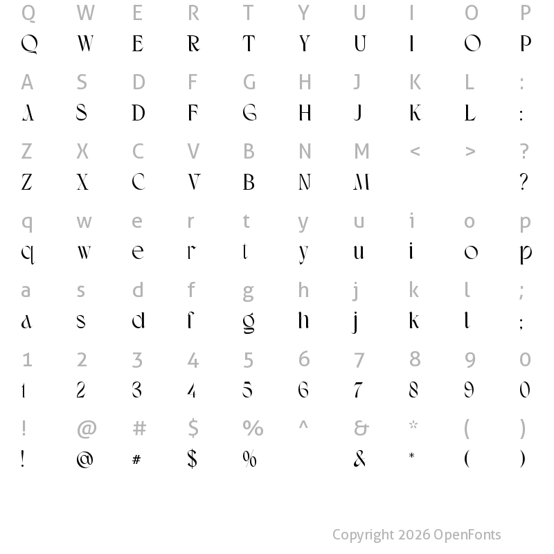 Character Map of Montgrove Regular