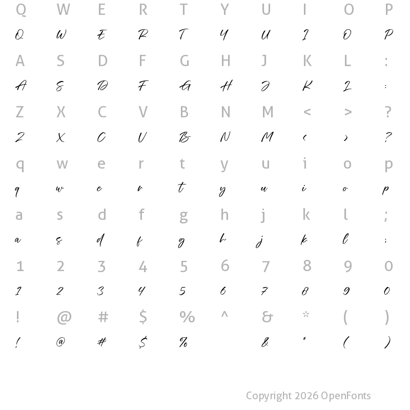 Character Map of Monthier Regular
