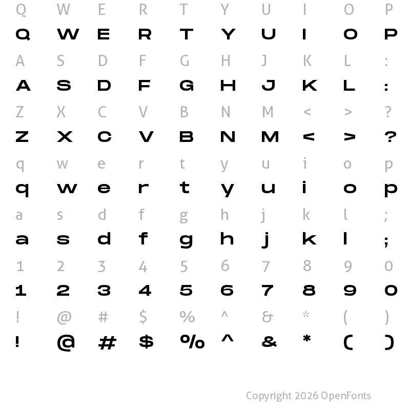 Character Map of Monument Extended Regular