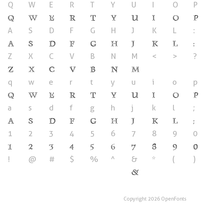 Character Map of Monument Regular