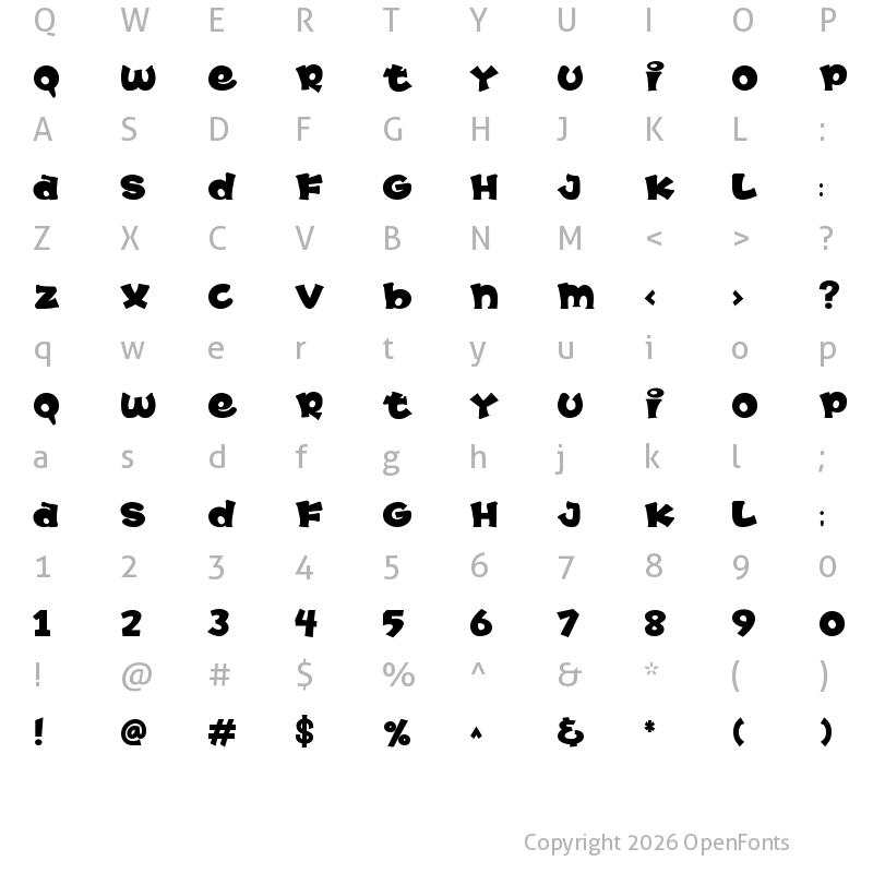 Character Map of Moochio Regular