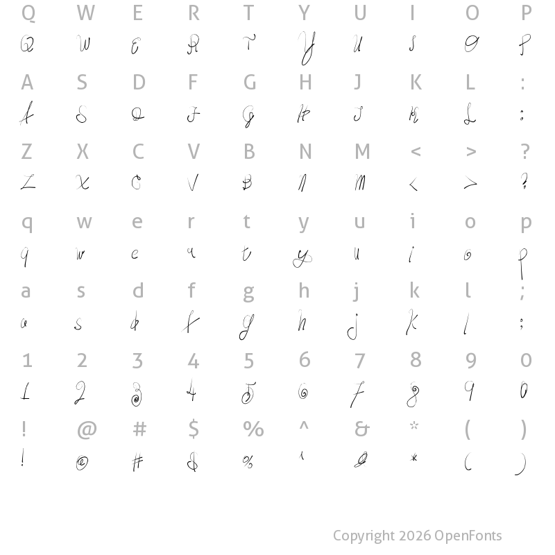 Character Map of Moody Boys Regular