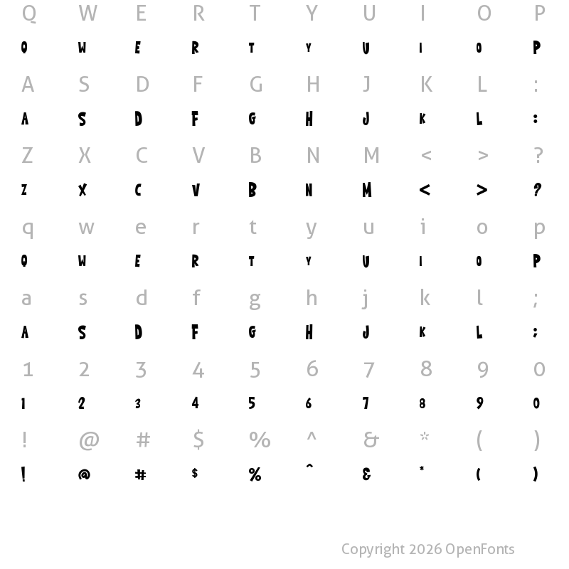Character Map of Moon Starlaa Regular