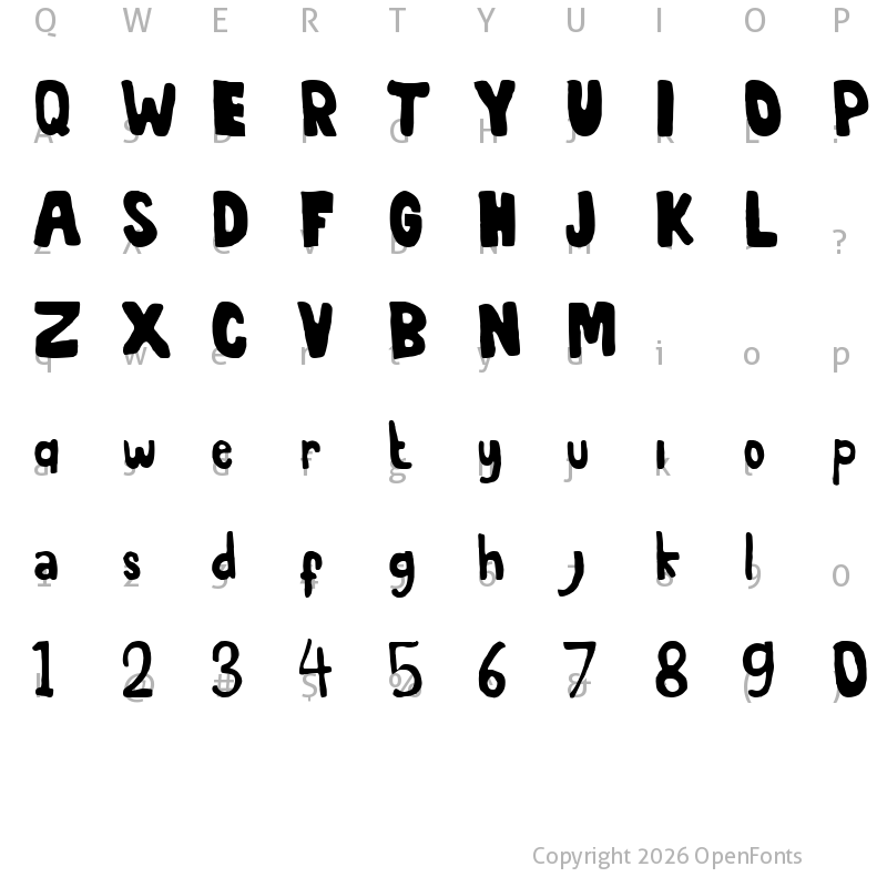 Character Map of Moonshine B demo Regular