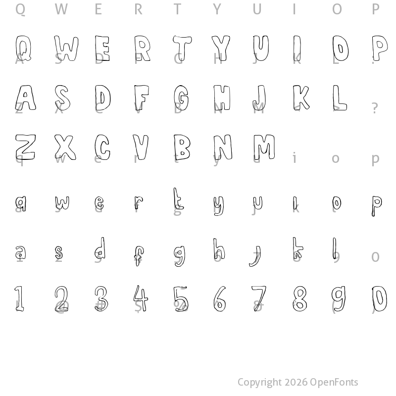 Character Map of Moonshine demo Regular