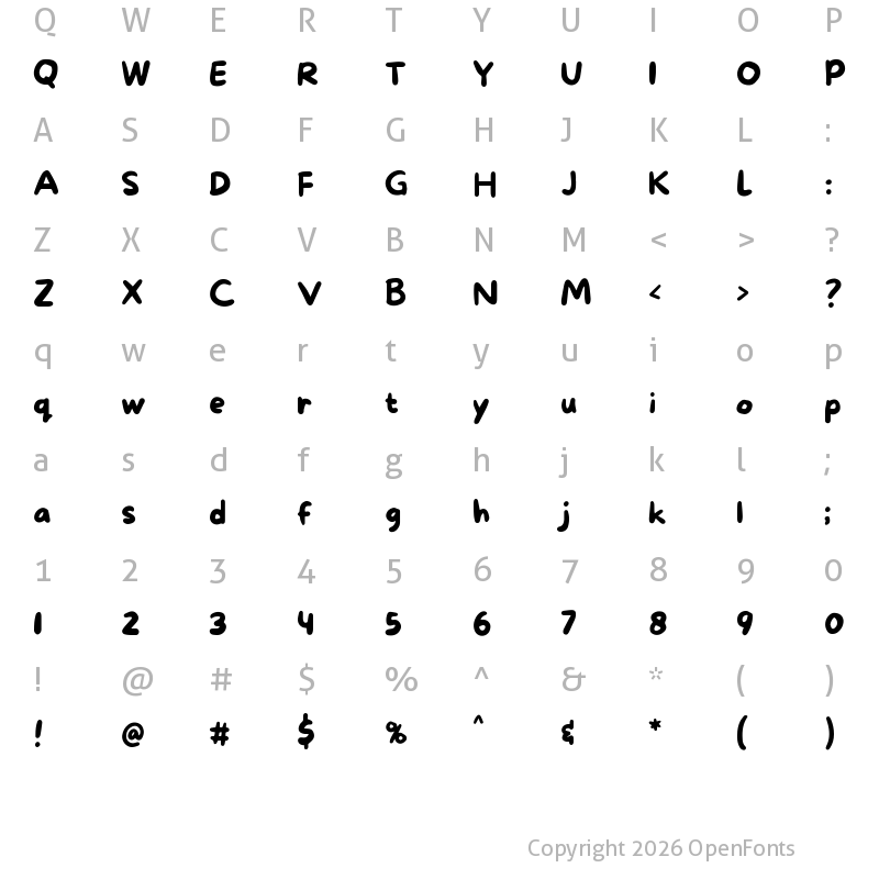 Character Map of More Sugar Regular
