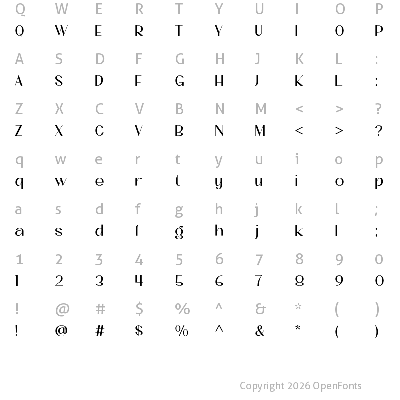 Character Map of Morehla Regular