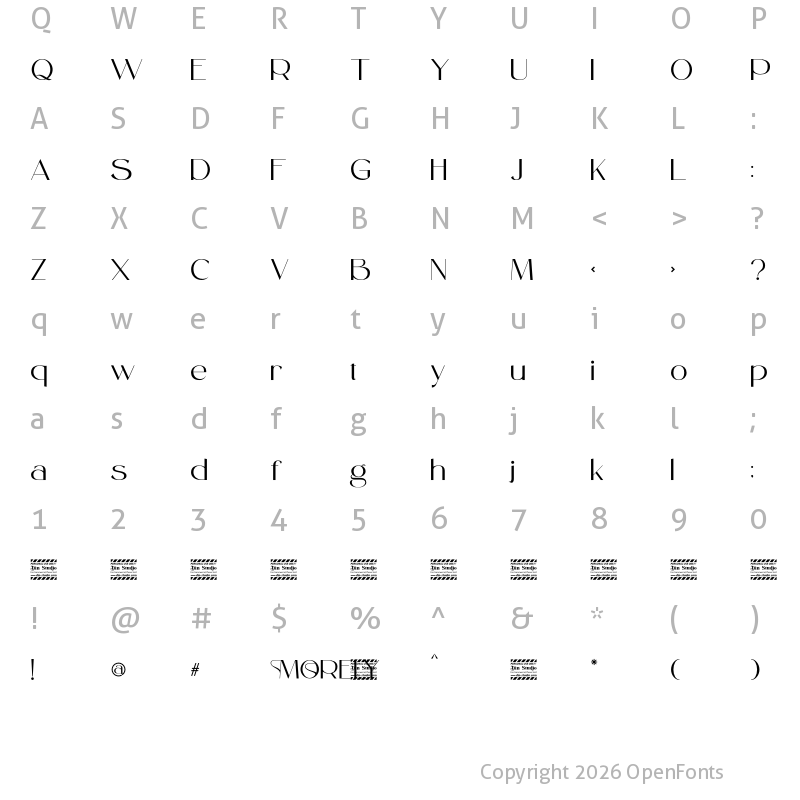 Character Map of Morely Personal Use Regular