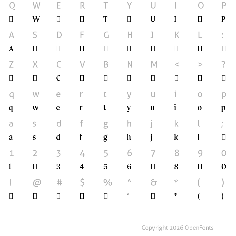 Character Map of Moret-Regular ?