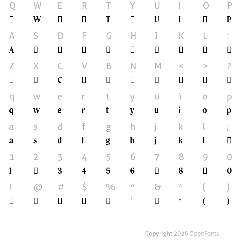 Character Map of Moret-Semibold ?