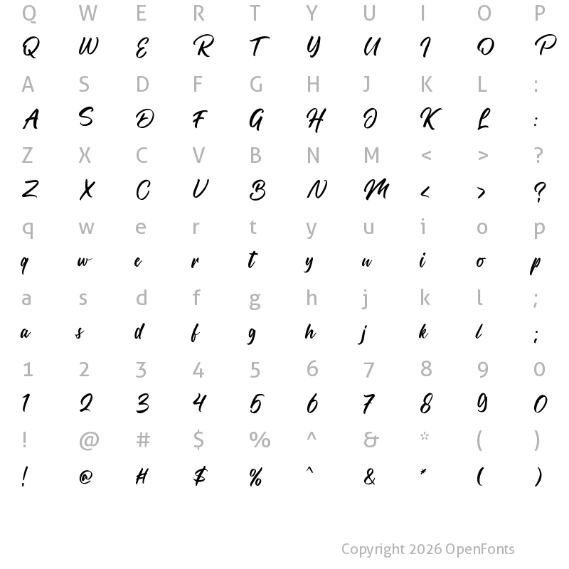 Character Map of Morgen Regular
