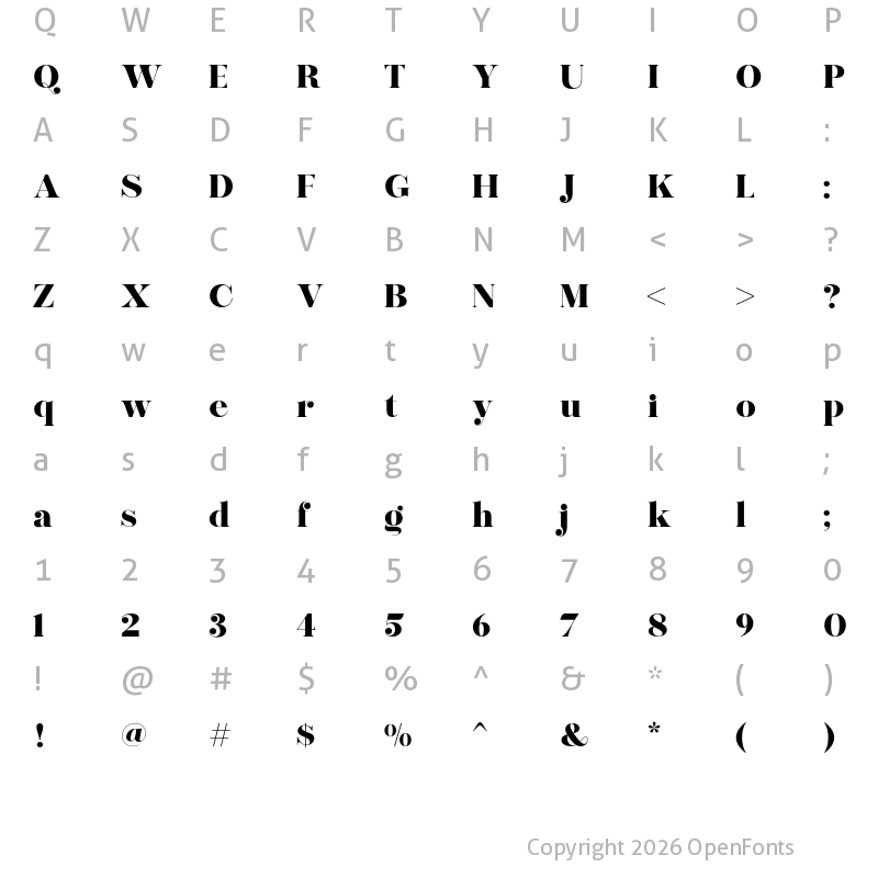 Character Map of morgenlicht Regular