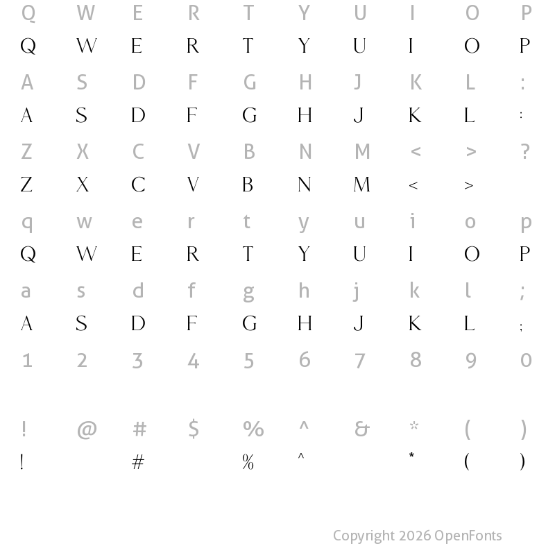 Character Map of Mories Regular