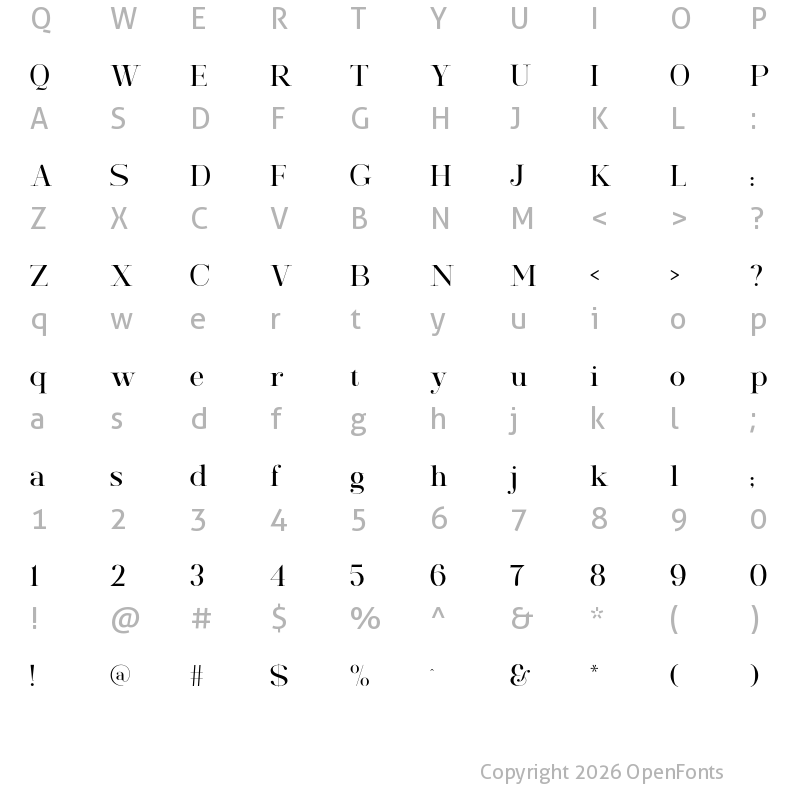 Character Map of Morissa Display Regular