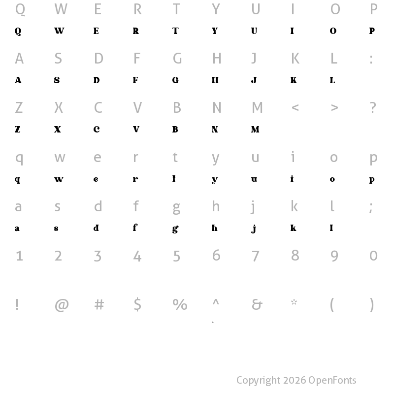 Character Map of Morphins Demo Regular