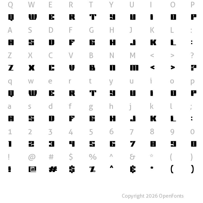 Character Map of MORSPEED Regular