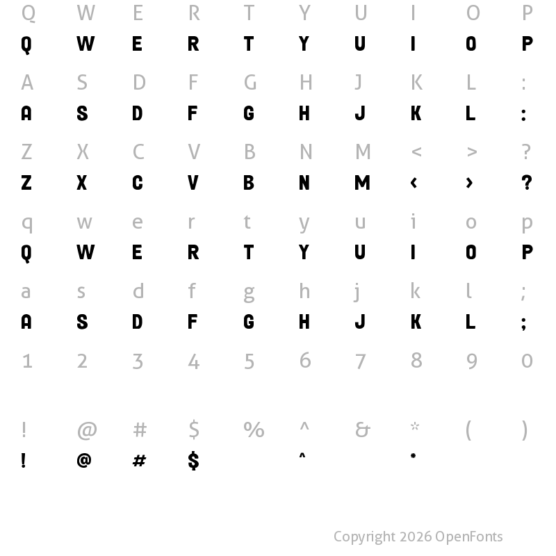 Character Map of Mortina DEMO Regular