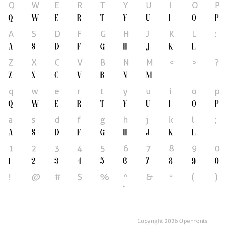 Character Map of MORVA Regular