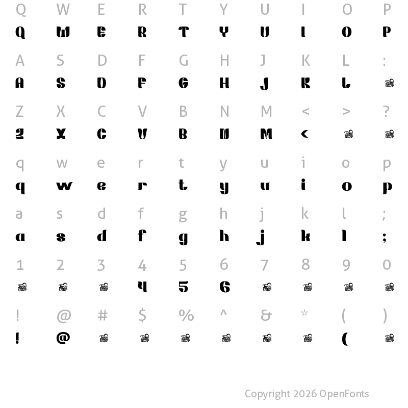 Character Map of MOSANG Black