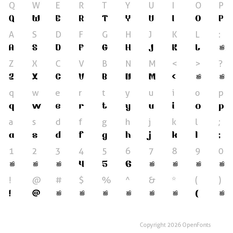Character Map of MOSANG Bold