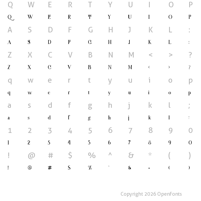 Character Map of Mosthat Regular
